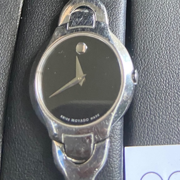 HP🎉MOVADO Stainless Steel Black Face Bangle Watch ⚡️Flash Sale⚡️ - Picture 10 of 16